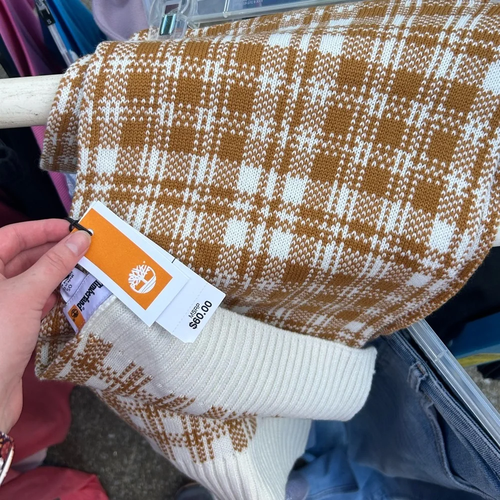 🐆3/$15 NWT Timberland plaid scarf 🧡 - Picture 2 of 2